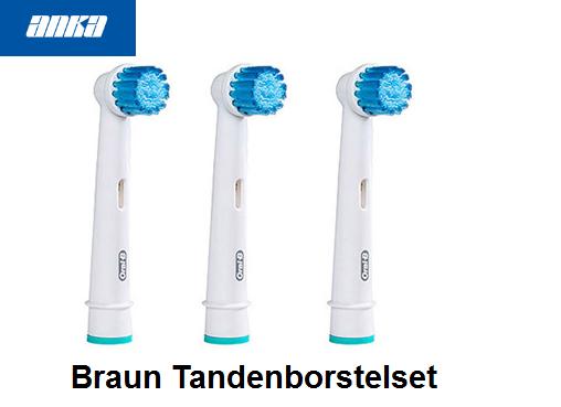 64711707 Braun EB17S Sensitive Tandenborstelset ,Braun accesoires Tandenborstelset,Braun Tandenborstels.Braun Hygiene,Opzet Borstels voor TandenBorstelset