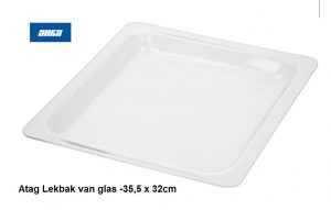 Atag Lekbak van glas -35,5 x 32cm-,Lekschaal glasplaat combi magnetron oven