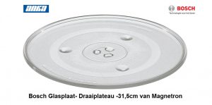 Bosch Glasplaat Draaiplateau -31,5cm-,Bosch Glasplaat Magnetron,Bosch Magnetron Onderdelen,HF23021, H5612, HMT830,Artikelcode: 90516060, 299545, 00299545,Origineel Bosch Onderdelen