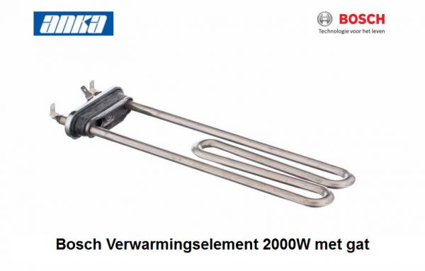 Bosch Verwarmingselement 2000W met gat,Bosch Verwarmingselement 2000W  Wasmachine,Bosch wasmachine onderdelen, Geschikt voor o.a. WFR140,WFL2470  265961, 00265961