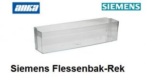 Siemens Flessenrek Transparant met opschrift Siemens,Siemens Flessenrek Koelkast, Geschikt voor  o.a. KI34V04, KI22V74/32,Afmetingen 430 x 120 x 100 mm, 353093, 00353093,Siemens Flessenrek Transparant van Kopelkast