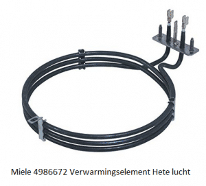 Miele 4986672 Verwarmingselement Hete lucht element verkrijgbaar bij Anka