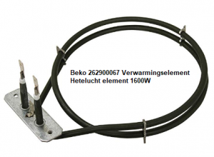 Beko 262900067 Verwarmingselement Hetelucht element 1600W verkrijgbaar bij Anka