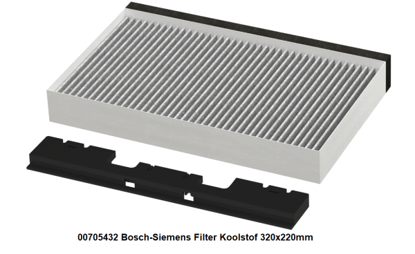 00705432 Bosch-Siemens Filter Koolstof 320x220mm verkrijgbaar bij ANKA