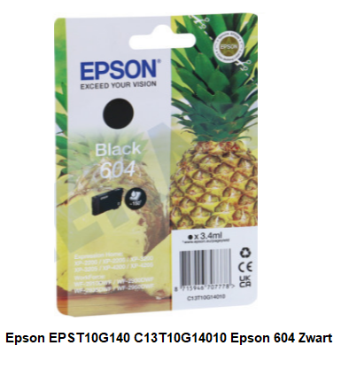 Epson EPST10G140 C13T10G14010 Epson 604 Zwart verkrijgbaar bij ANKA