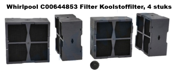 Whirlpool C00644853 Filter Koolstoffilter, 4 stuks verkrijgbaar bij ANKA